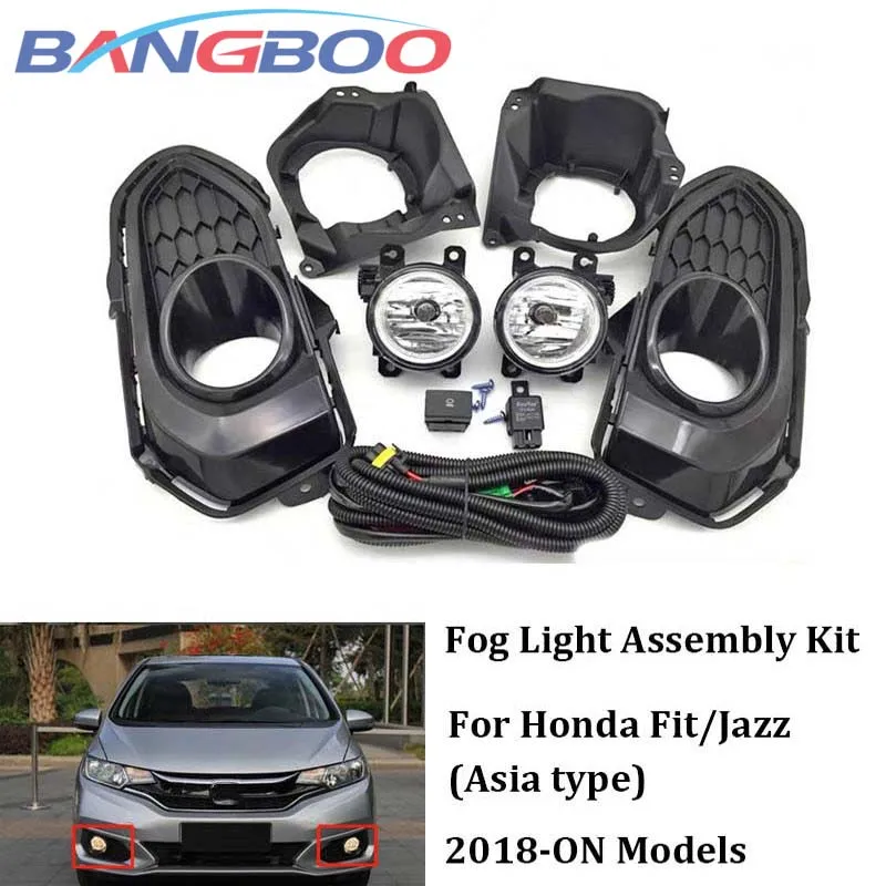 

Car Fog Lamp Assembly Kit Wires Switch Driving Lamp Fog Light For Honda Fit/Jazz (Asia Type) 2018-on
