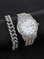 Diamond Men Women Watches Gold Watch Ladies Wrist Watch Luxury Rhinestone Unisex Bracelet Watches Female Clock Relogio Feminino 1