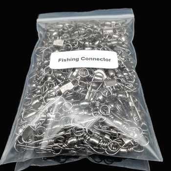 50Pcs Fishing Connector Swivels Interlock Pin Bearing Rolling Swivel Snap Swivel Fishhook Carp FishingLure Accessories Pesca 1