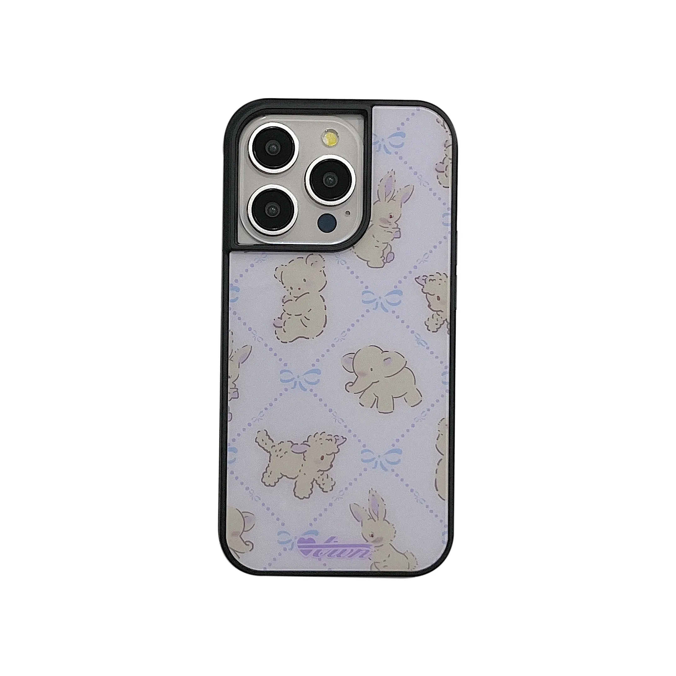 Ins Cute Cartoon Elephant Rabbit Bear Animals Illustration Phone Case for iPhone 15 14 13 Pro Max 12 Pro Plus 11 New Back Cover
