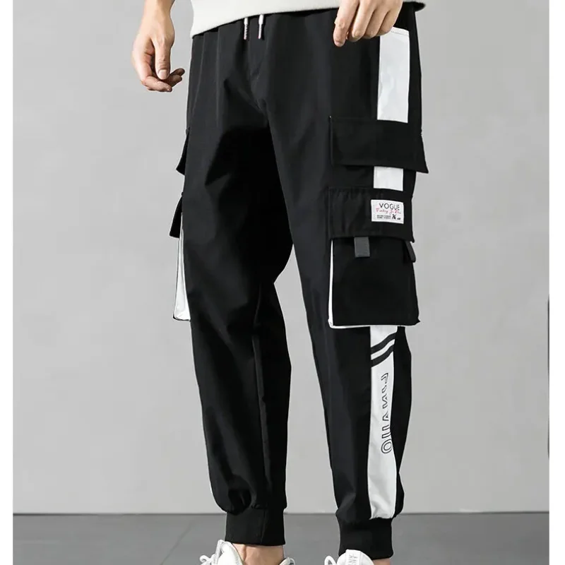 

Men's Clothing 2023 Autumn and Winter New Simplicity Printed Fashion Drawstring Splicing Pockets Casual Versatile Plush Pants