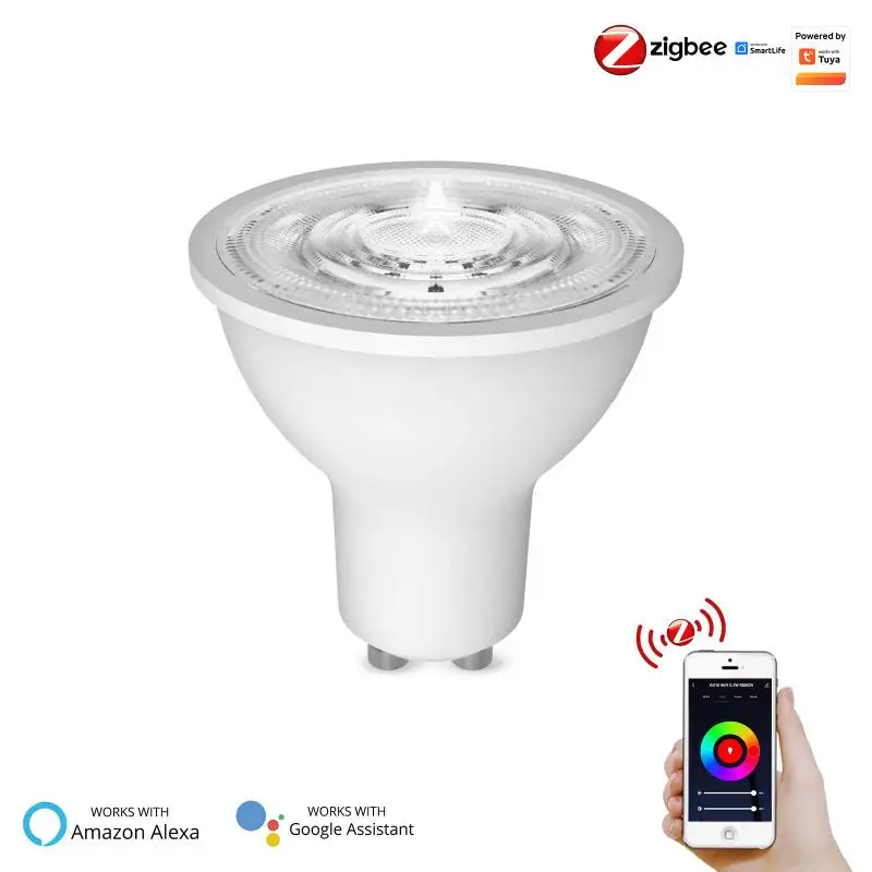 

Умные светодиодные лампы Tuya Zigbee GU10, лампы с регулируемой яркостью RGB + CCT, 5 Вт, с управлением жизнью, работает с Alexa Google Home Alice