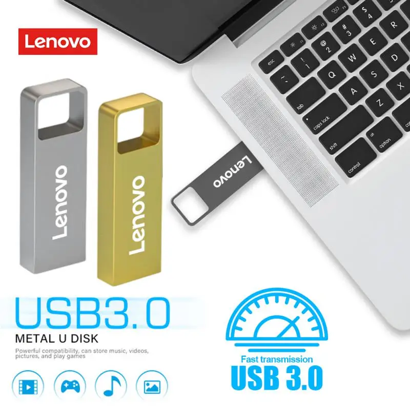 Lenovo Usb 3.0 Chiavette Usb 2Tb Metallo Ad Alta Velocità 1Tb Pen Drive Memory Stick Memoria Usb Per Tablet Per Computer Portatili