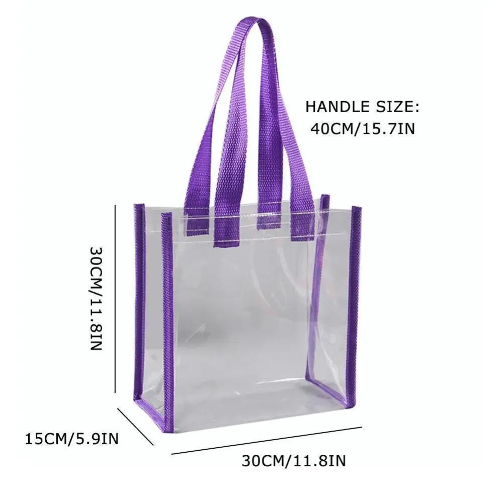 Plastic Cosmetics Shopping Bag Transparent Pvc Clear Tote Bag Large Capacity Car Sewn Jelly Bag Gift Bag Can