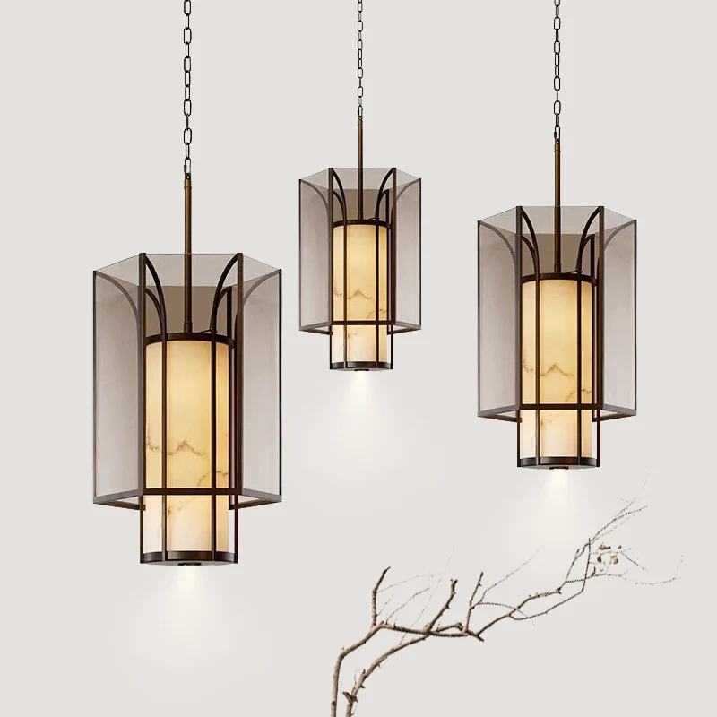 

Chinese style retro homestay bedroom bedside small chandelier in private room, tea room, foyer, hallway, restaurant, restaurant