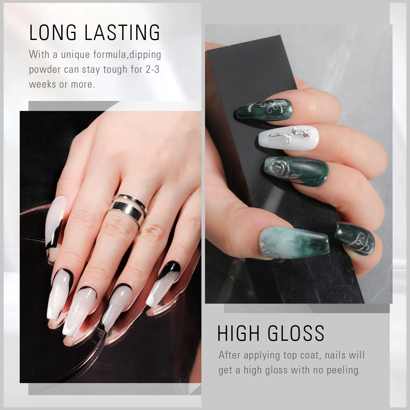 Aokitec 15ML Top Coat Nail Gel Glue 1PC Curing for Dipping Powder Function Gel Soak Off Varnish