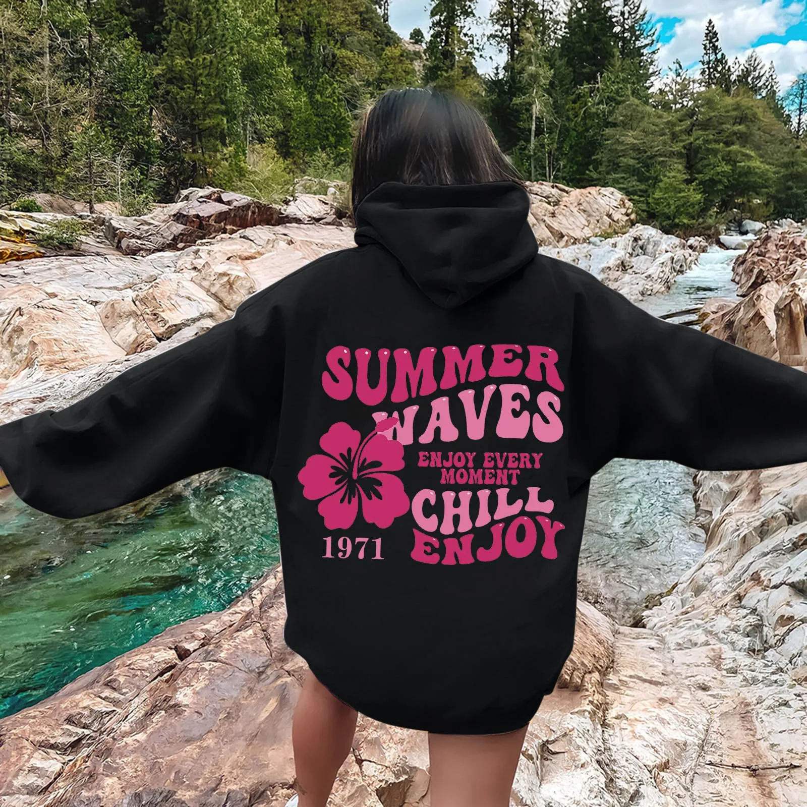 thumbnail image 1 of Sudadera con capucha para mujer, suéter de manga larga con letras estampadas, estética, 1 of 3