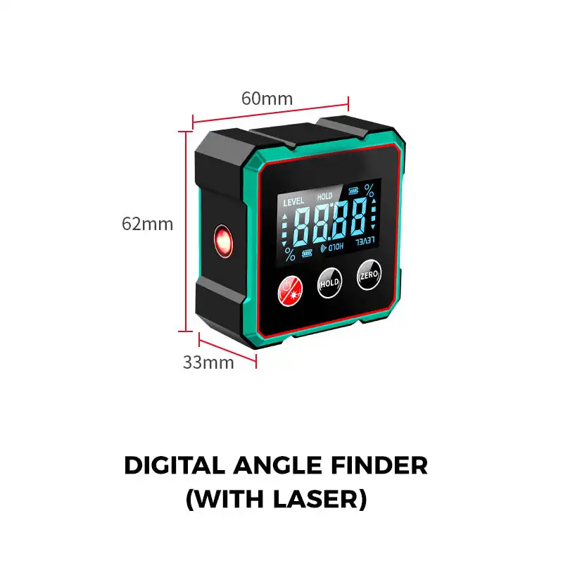 Zhourta Smart Digital Inclinometer 360 Degree High Precision Level Tool With Angle Measurement For Professional Use