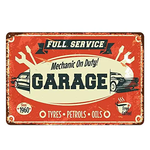 

metal tin sign Full Service Garage for Bar Cafe Garage Wall Decor Retro Vintage 7.87 X 11.8 inches