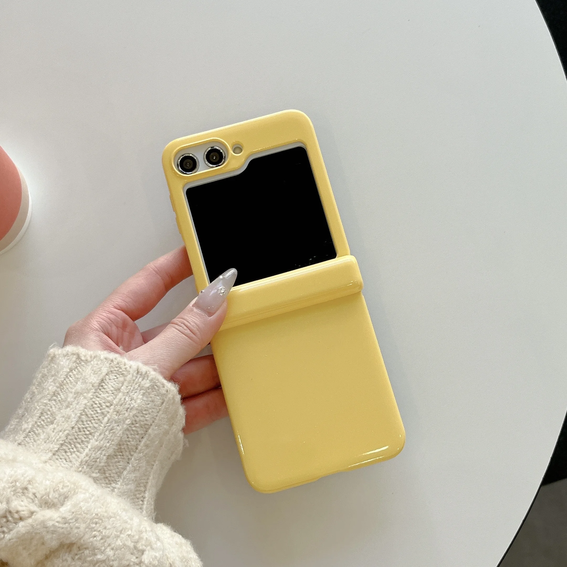 Bling Glitter Glossy Colorful Shockproof Hinge Protection Case - Solid Color Cover