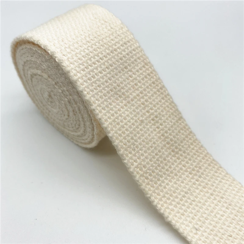 Cotton Webbing Strap Canvas Ribbon for DIY Crafts and Accessories (2 Yards)