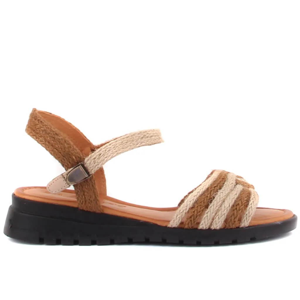 2021 Nuove Donne Sandali Di Paglia Cuciture Morbide Sandali Da Donna Comodi Sandali Piatti Donna Punta Aperta Scarpe Da Spiaggia Calzature Da Donna