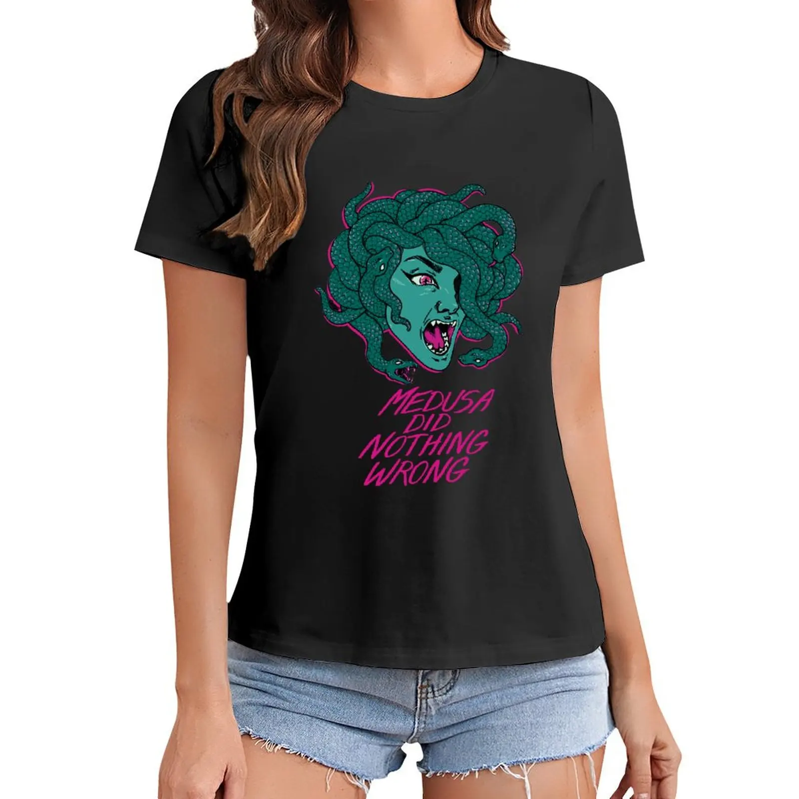 MEDUSA DID NOTHING WRONG T-Shirt new edition lady clothes blacks summer blouses woman 2024
