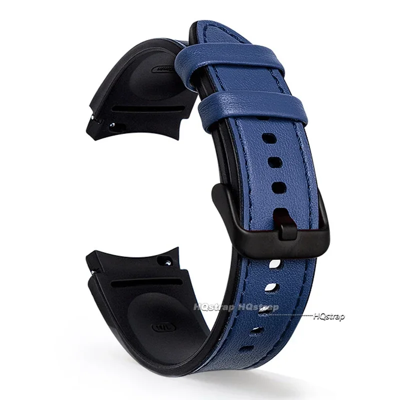 Silicone & Leather 20mm Watch Strap - Premium Two-Tone Design Bracelet