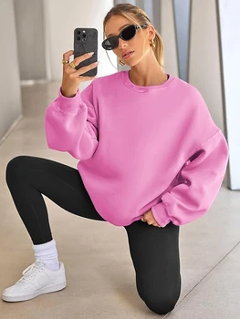 Plus Size Solid Color Sweatshirt 1