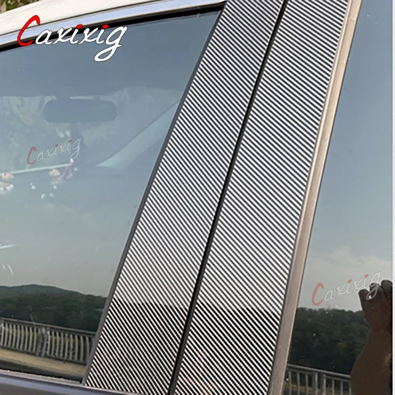 6PCS Glanzend Zwarte Pilaar Palen Geschikt Voor Skoda Octavia Mk3 5 5 Deur Liftback 2014 2019 Deur Raam Sierlijst Trim Cover Sticker