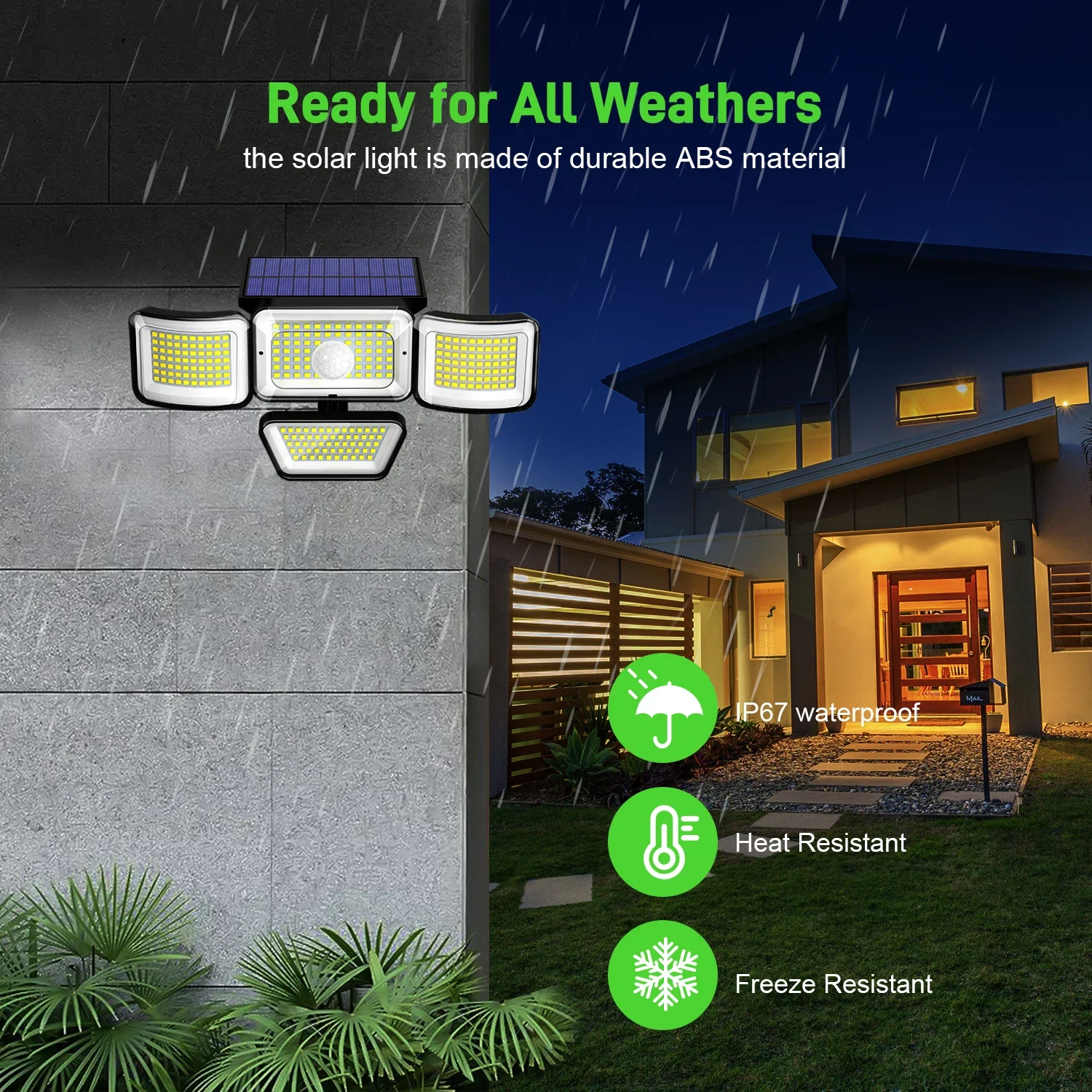 Solar-Powered Outdoor Motion Sensor Security Lights with Remote Control | Waterproof LED Wall Lamp