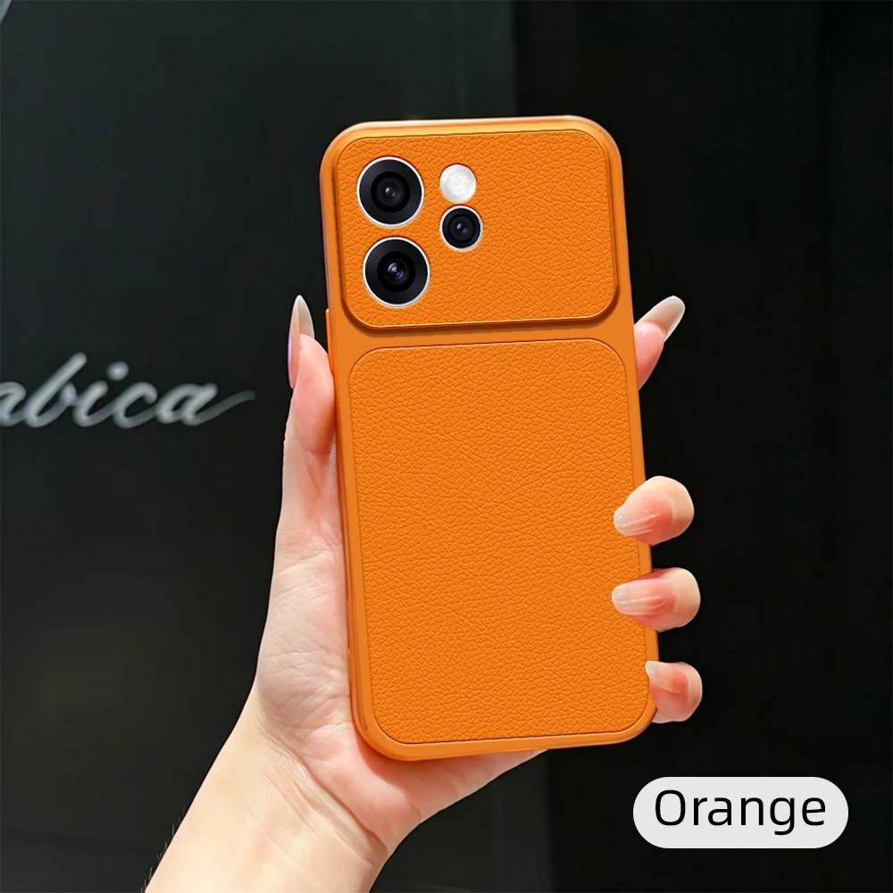 Luxury Matte Leather Back Cover with Lens Protection