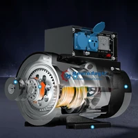 เครื่องกำเนิดไฟฟ้ากระแสสลับ 30KW 50KW 80KW 100KW 220V 1 เฟส 12V แบบแม่เหล็กถาวร พร้อมเบรกเกอร์ พร้อมมอเตอร์ 2800 รอบต่อนาที ชุดสมบูรณ์ 2