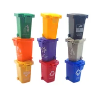 Trash Can Toy Garbage Truck Cans Curbside Vehicle Bin Toys Kid Simulation Furniture Miniature kitchen DollhouseToys 2