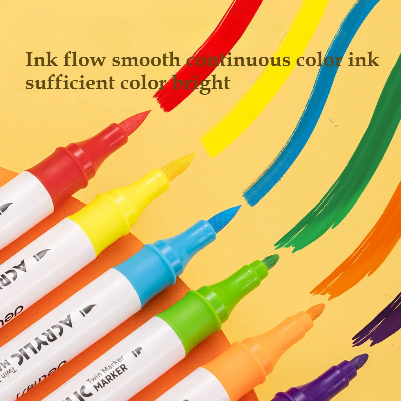Deli 64 Colors Acrylic Paint Marker Pen Acrylic Marker Set Plumones Rotuladores Poster Pen Graffiti Art Christmas Decoration