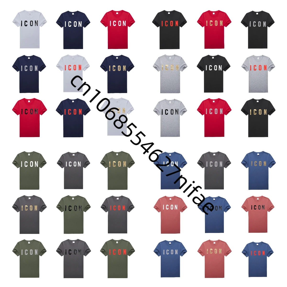 

D2 DSQ ICON Cartoon Letter Men Women Couple DSQICOND2 Unisex Fashion Casual Round Neck Loose Short Sleeve Boyfriend Gift T Shirt