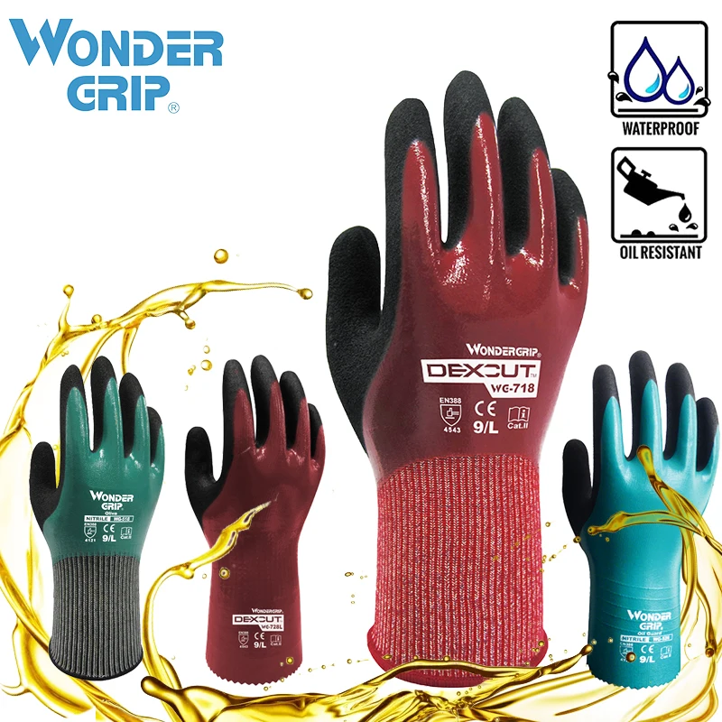 

1 Pair Oil Resistant Gloves Nitrile Rubber Abrasion Resistant Glove Antibiotic Water Proof Glove Chemical Resistant Work Glove