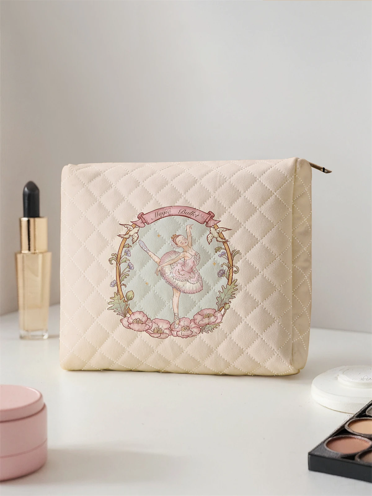 1 Set Portable Makeup Bag, Large Capacity Design, Easily Accommodate Your Cosmetics, Lightweight And Portable For Storing Cosmet