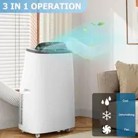 Portable Air Conditioner 14000 BTU AC Unit Remote Control Dehumidifier 600 sq.ft Room Cooling 3-in-1 Operation LCD Display Easy 2