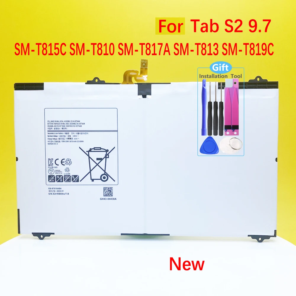 Bateria para Samsung Galaxy Tab s2 Eb-bt810abe Bt810aba Sm-t815c Sm-t810 Sm-t817a Sm-t813 Sm-t819 T813 T815 T817 Novo