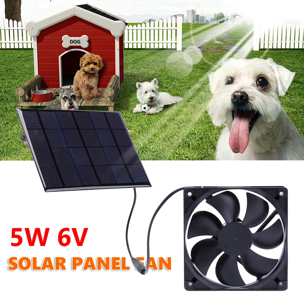 Extracteur d'air solaire 10W 12V, Portable, étanche, extérieur, pour serre,  chien, maison, équipement de Ventilation domestique