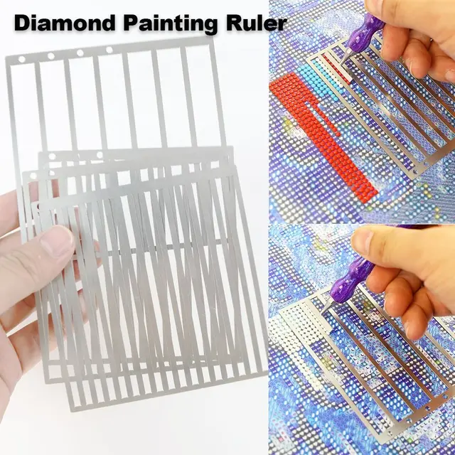 DIY Diamond Painting Ruler Non-Slip Textured Grid Tool Ruler for Diamond Art Ruler Diamond Dot Drill Alignment Tool 1