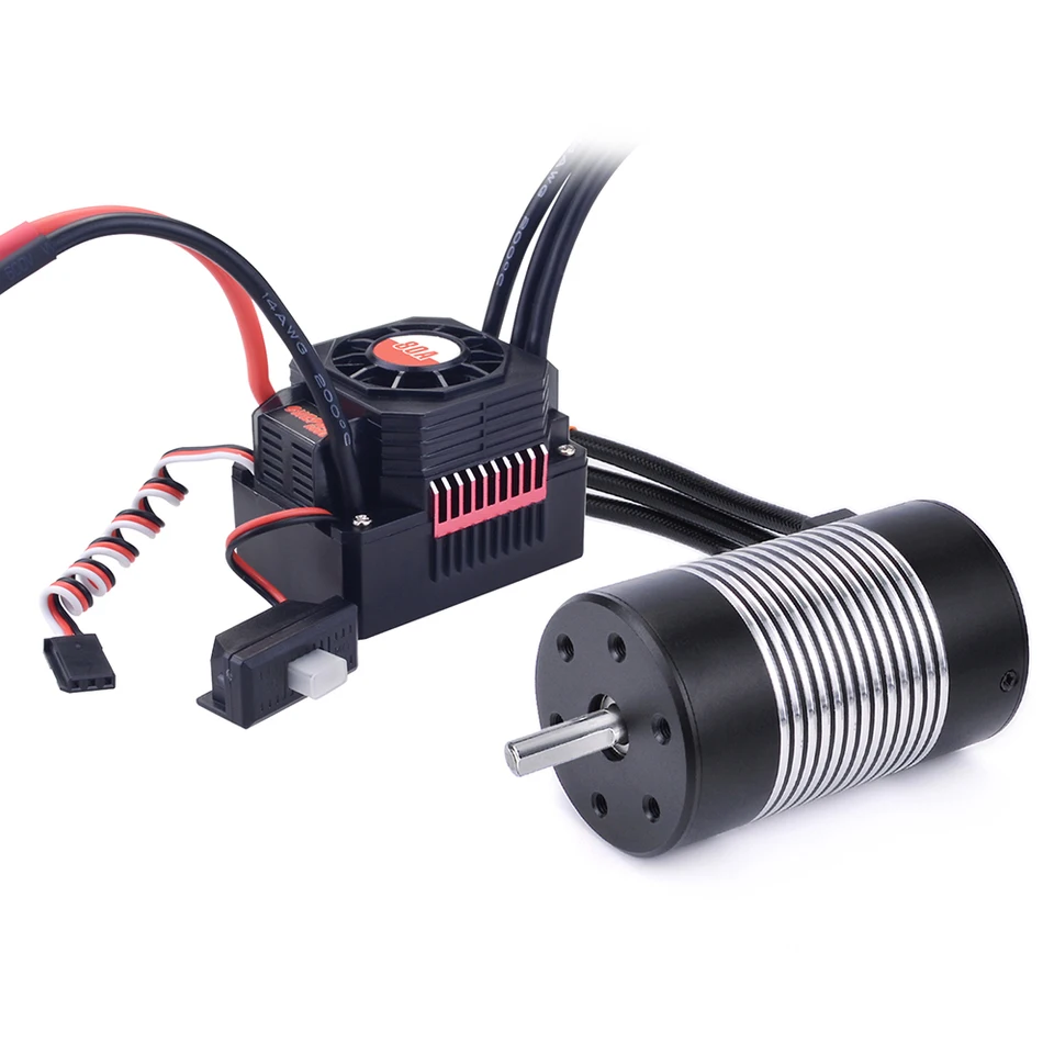 Dilwe Kit De Moteur RC Brushless Professionnel ESC, étanche Et Haute Torsion, 3600-5200 KV, 120 A ESC Combo Pour Voiture RC, Accessoires De Moteur RC Brushless Pour Modèles 4500 KV
