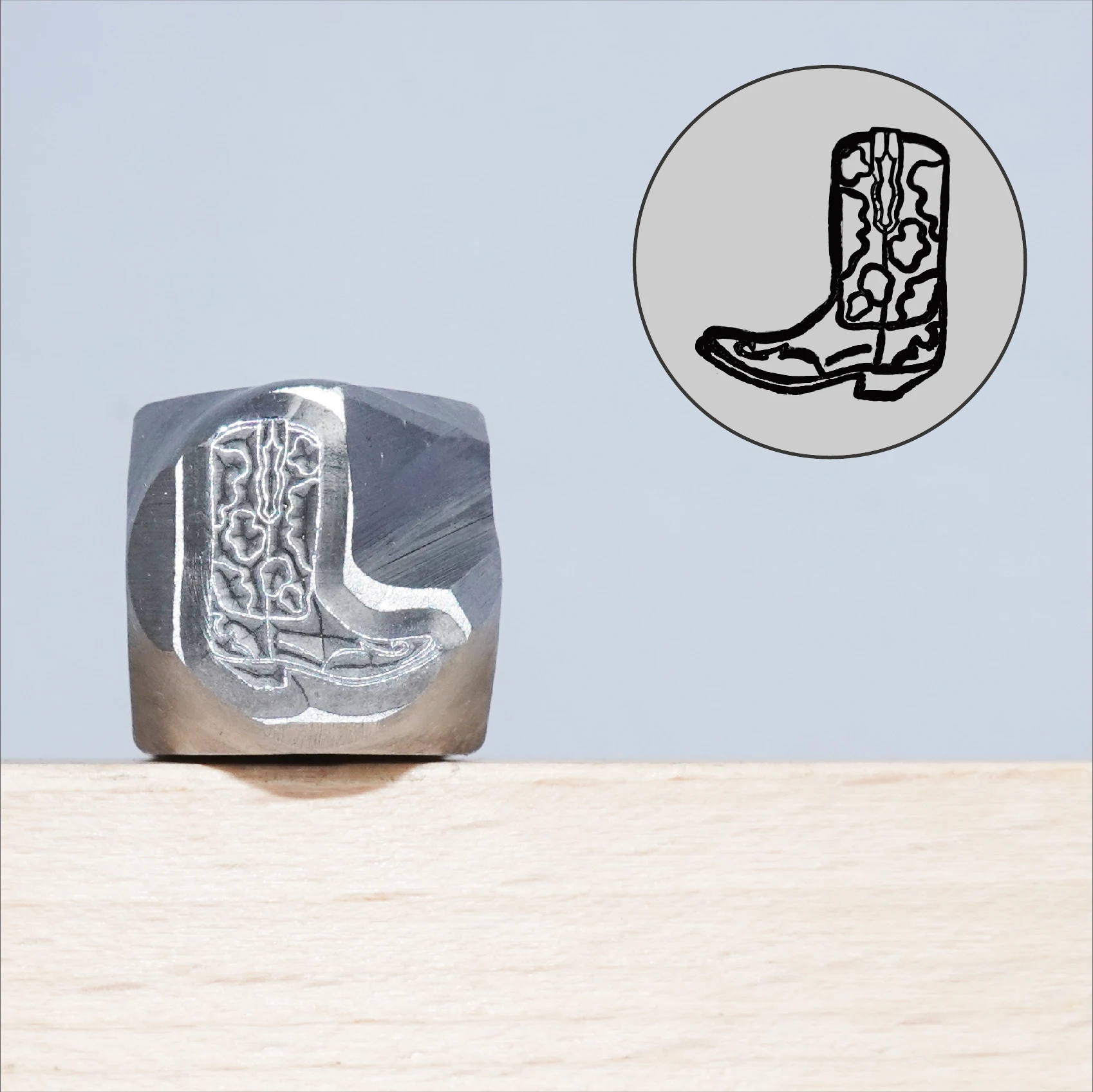 금속 스탬핑 카우보이 모자 및 카우보이 부츠 디자인 스탬프, 주얼리 프레스 도구 (10.5mm)