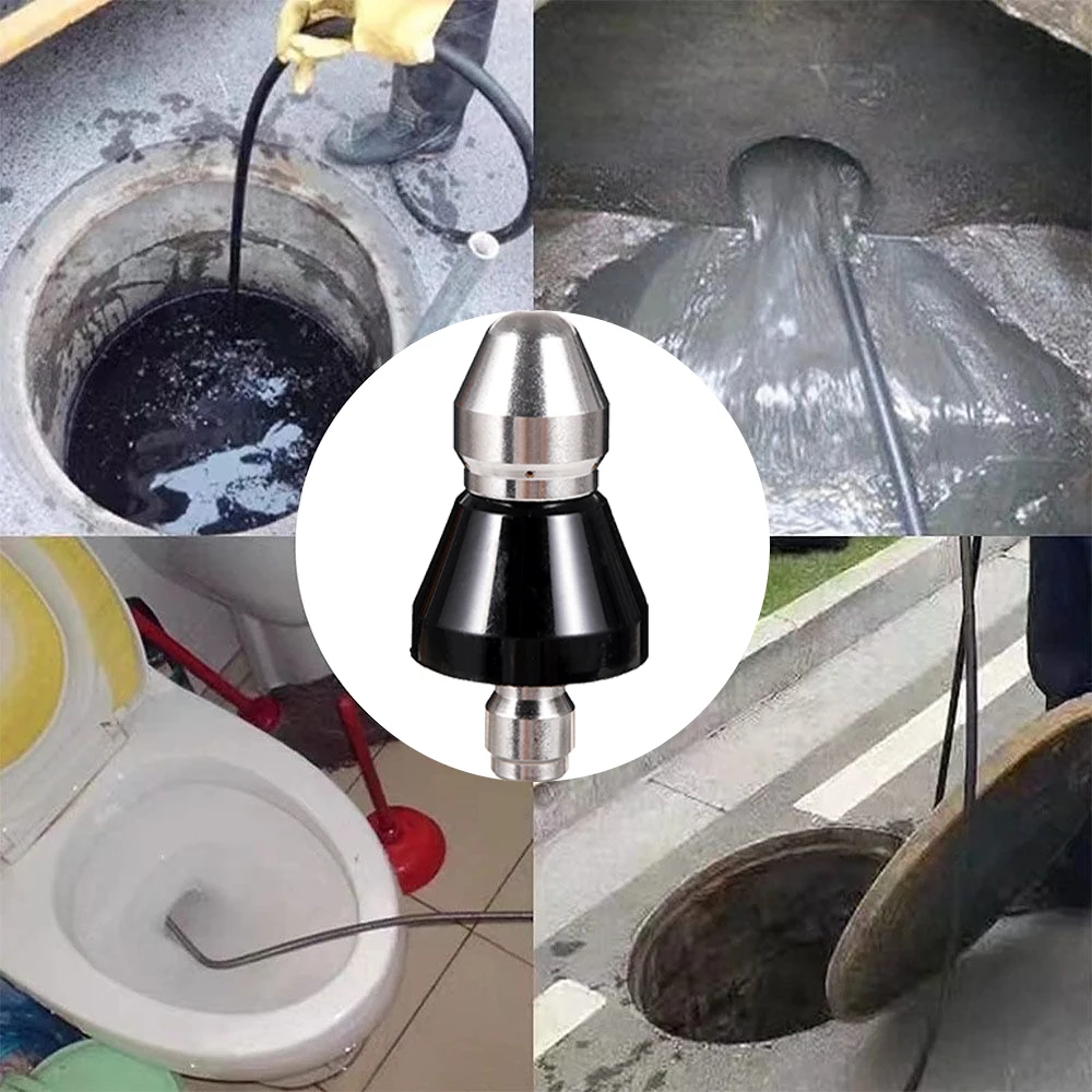 High Pressure Water Gun Nozzle 1/4" Metal Quick Washer 6 Jet Nozzle Universal Washing Machine Drain Pipe Dredging Cleaning Tool