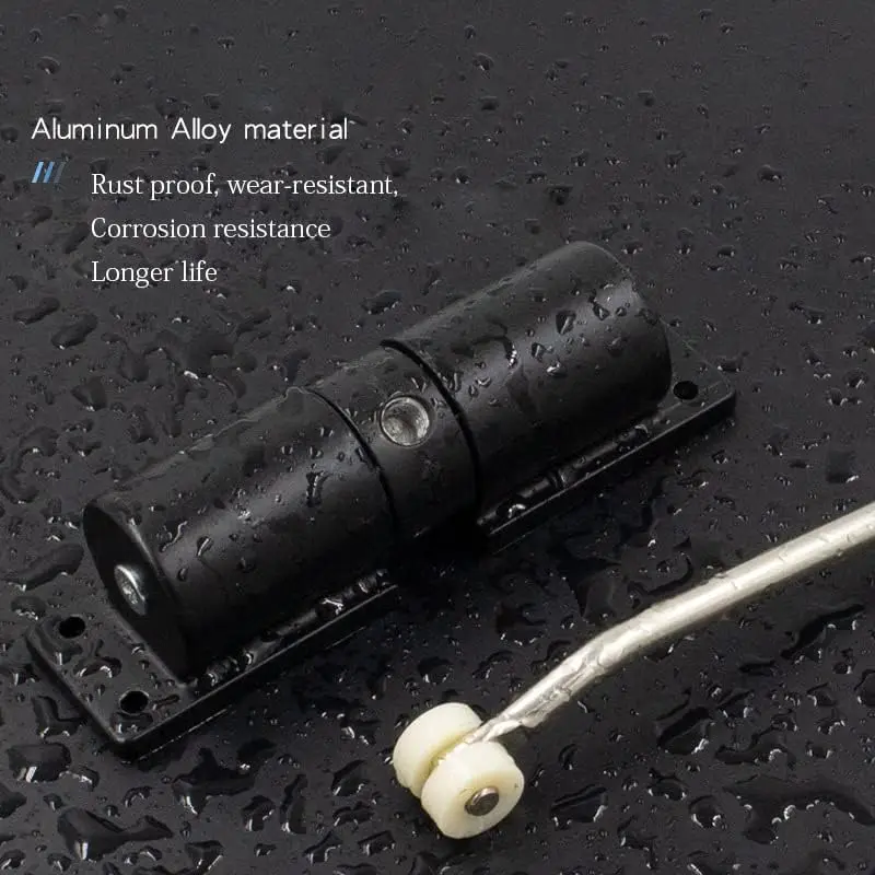 Door Closer Black Automatic Heavy Duty Safety Spring Closer for Interior Exterior Automatic Adjustable Surface Mounted