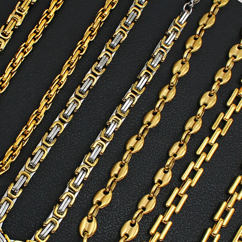 USENSET-Men-s-Stainless-Steel-Chains-Necklace-Gold-Color-Handmade-18k ...