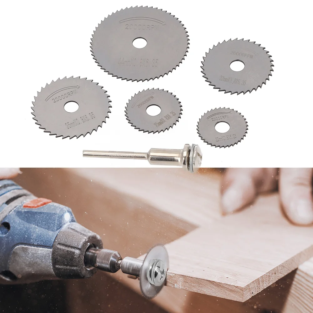 цена 5pcs Mini Circular Saw Blade 3.2mm Mandrel HSS 4241 20000rpm Speed Saw Blades Aluminum Brass Wood Plastic Cutting Disc Tool Part