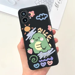 Cute Fashion Cartoon Soft Silicone Phone Case for Nothing Phone 1, 6.55'' Cover (Black 1917)