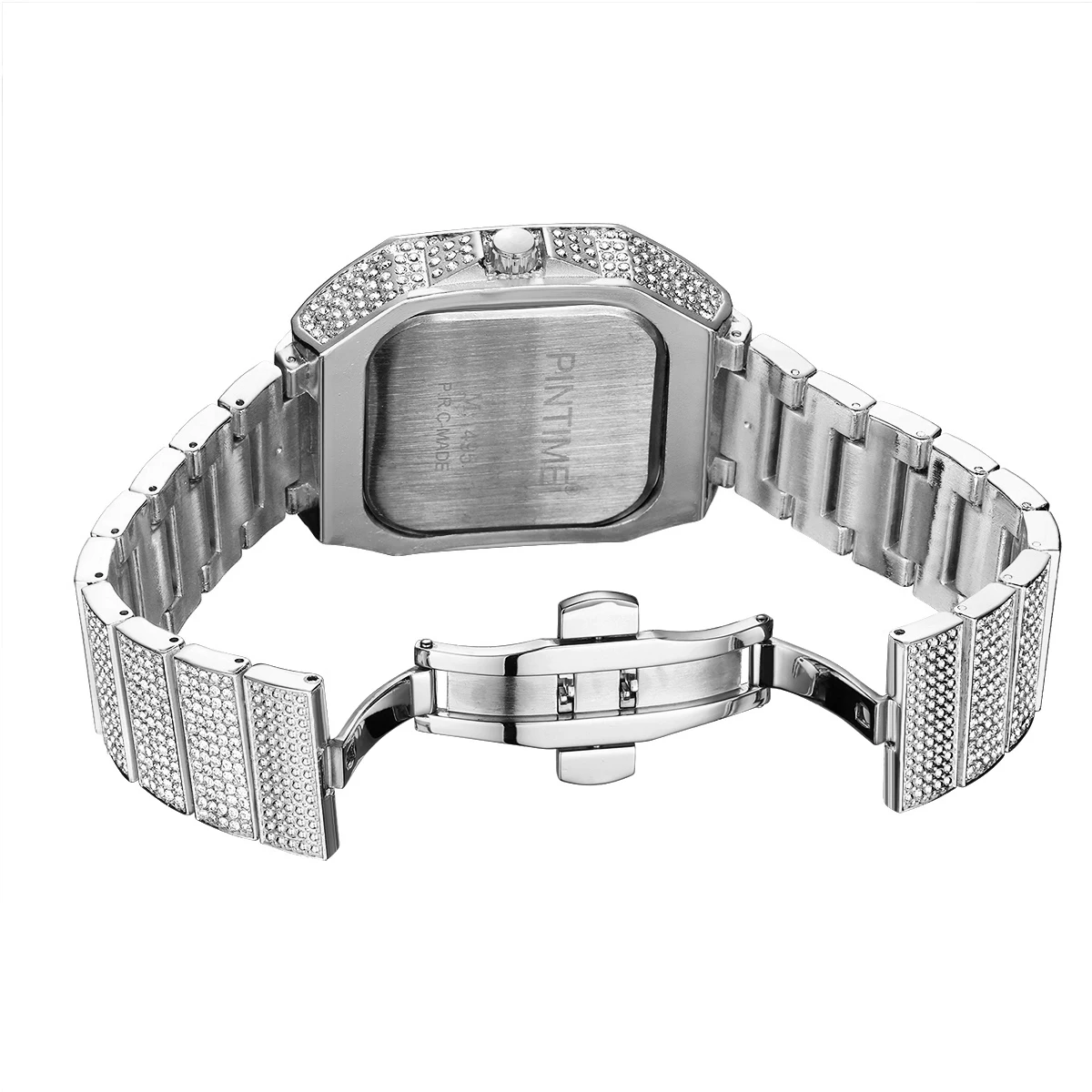 Ice Out Square Watch for Men Fashion Quartz Wristwatches Luxury Diamonds Watches Waterproof Silver Leisure Reloj Hombre Business
