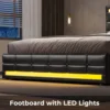 Queen Bed Frame with LED Lights Leather Platform Bed with Storage Drawers and Charging Station, LED Bed Frame Queen Size 6