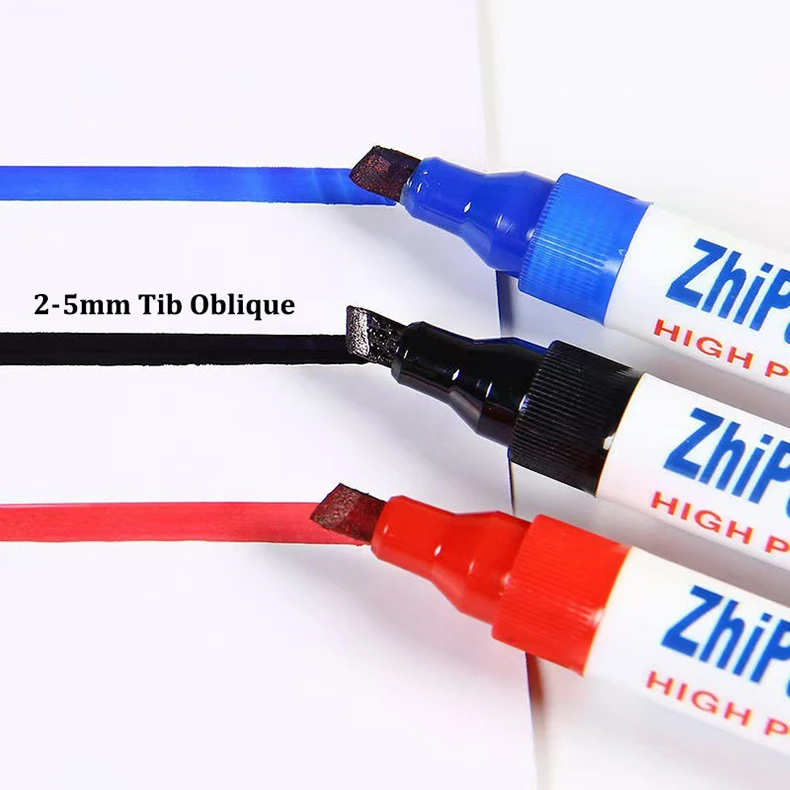 3-Farben-Marker, 2-5 mm Spitze, schräg, ölbasiert, wasserfest, nicht radierbar, verschleißfeste Spitze, lichtbeständig, nachfüllbar, großes Fassungsvermögen – Detail 7