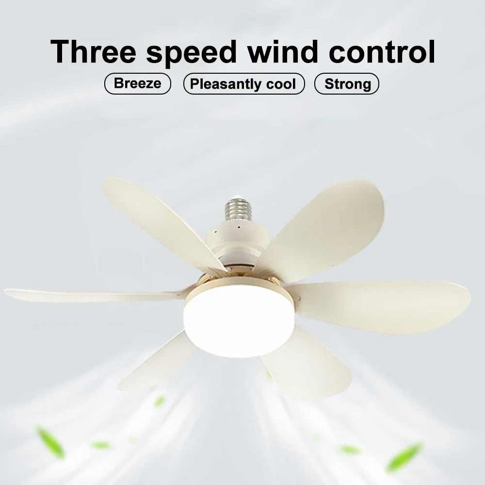 New E27 Modern Smart Wireless Fans Silent Ceiling Fan LED with Light Remote Control Dimmable Lighting for Bedroom and Livingroom