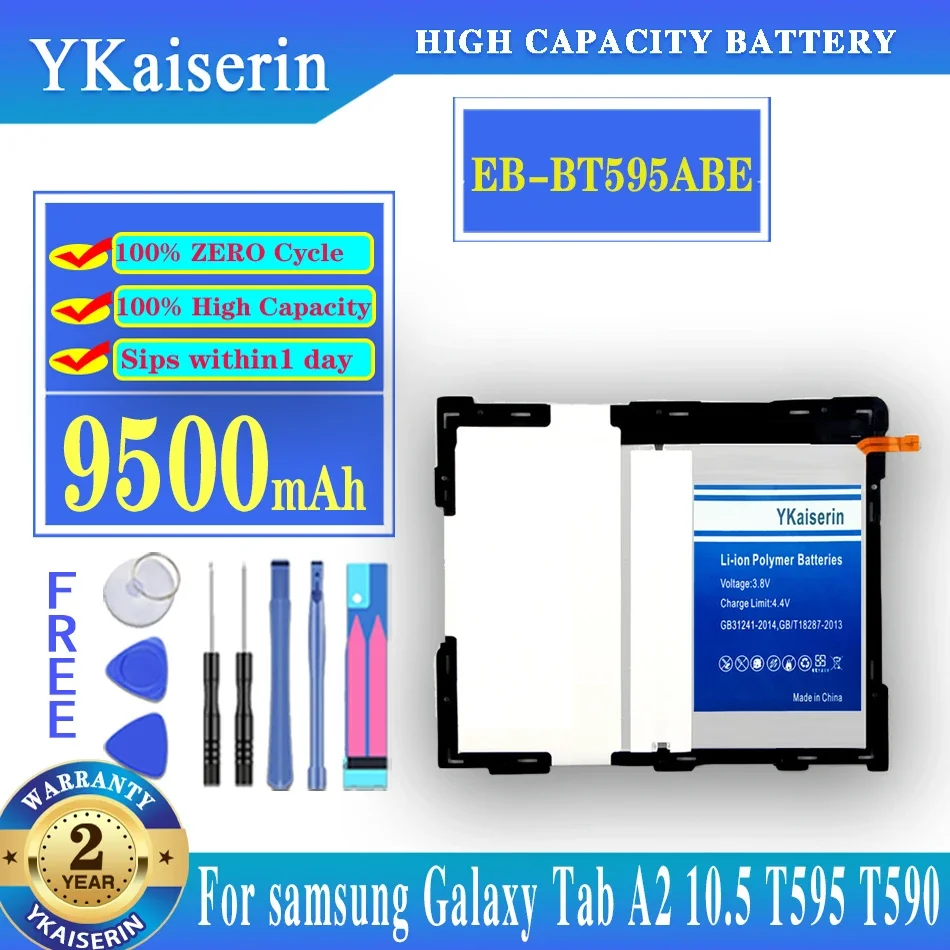 

YKaiserin EB-BT595ABE 9500mAh Replacement Tablet Battery For Samsung Galaxy Tab A2 10.5 SM-T590 SM-T595 T590 T595 Batterij