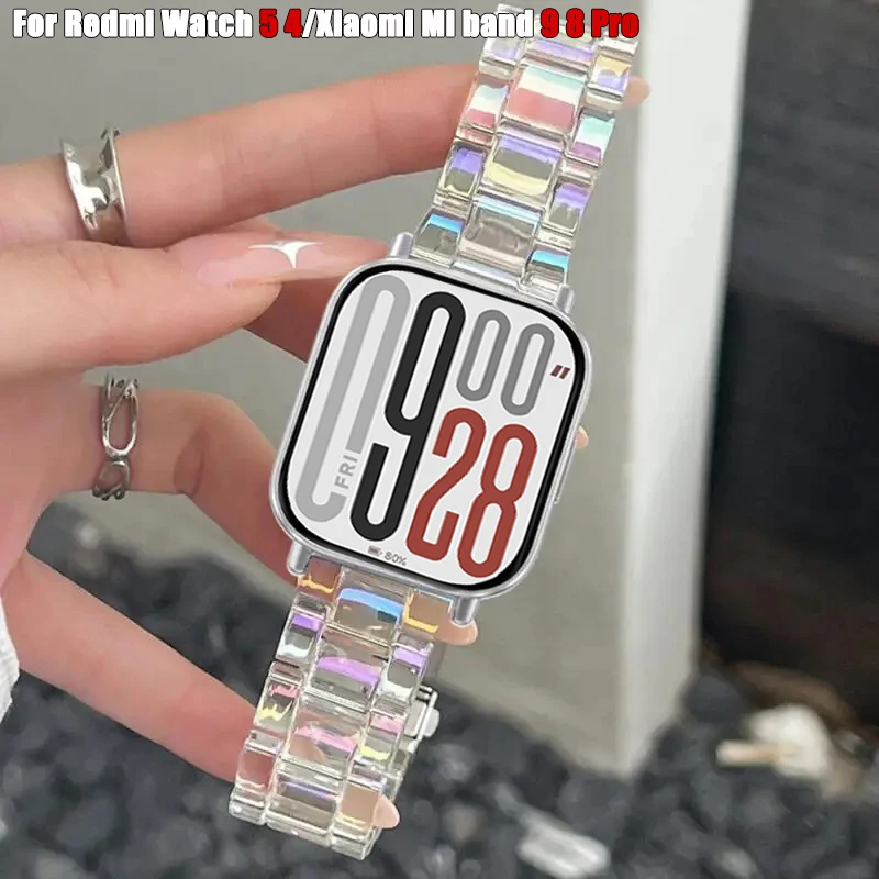 Colorful Transparent Resin Strap for Smart Watch Replacement Wrist Band