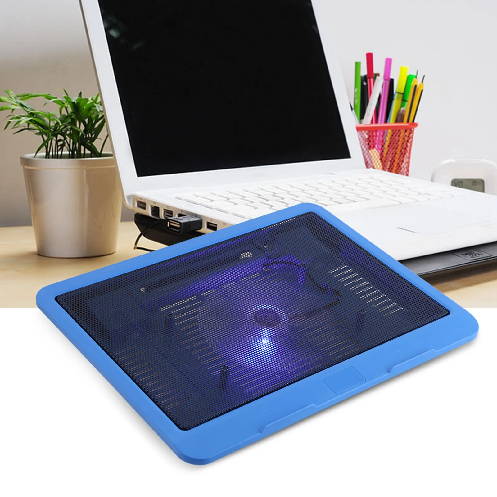 Enhanced Laptop Cooling Pad with Big Fan and USB Stand