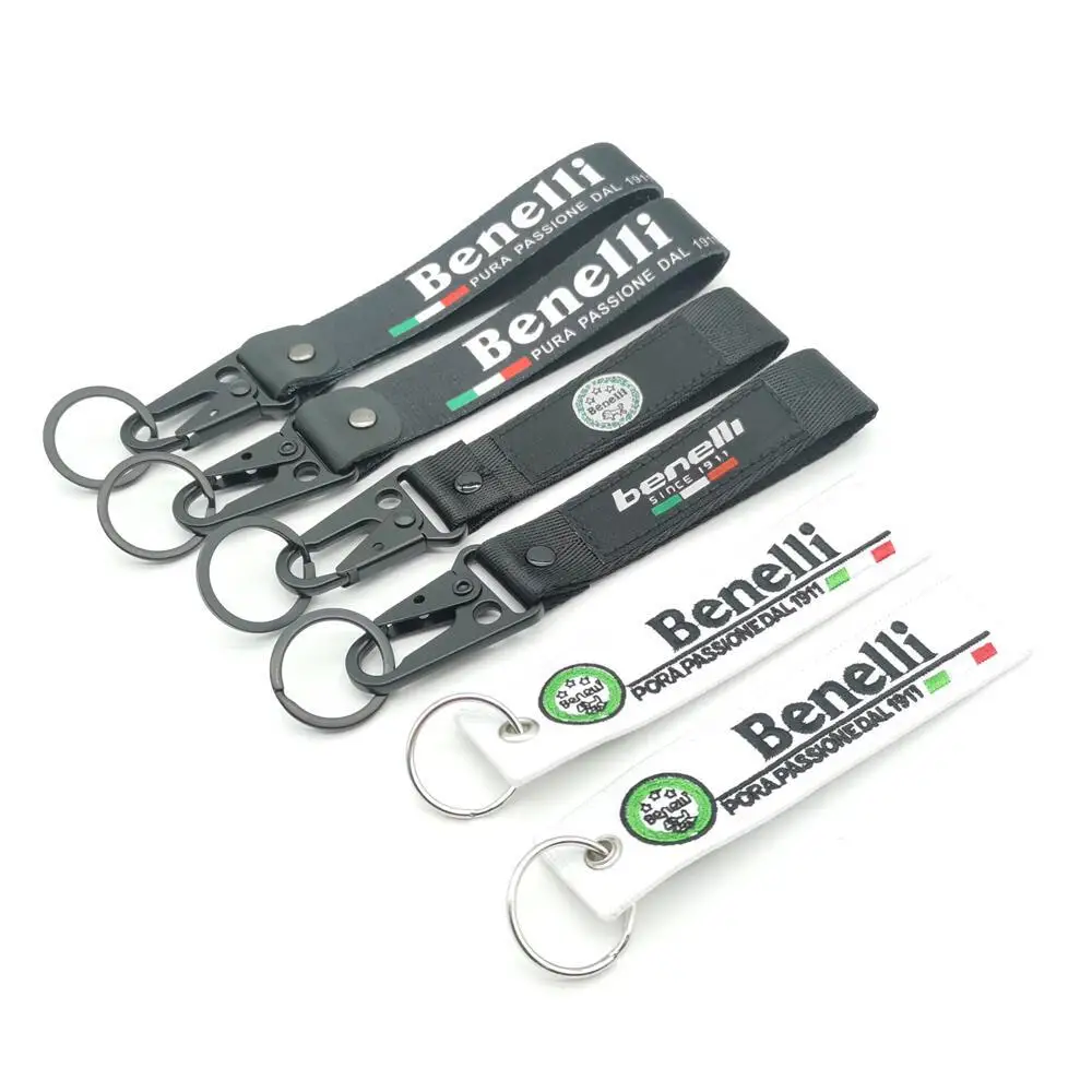 

Motorcycle Polyester Embroidery Keyring Keychain Pendant Key Ring Travel Bag Hanging Buckle Lanyard Key Chain For Benelli