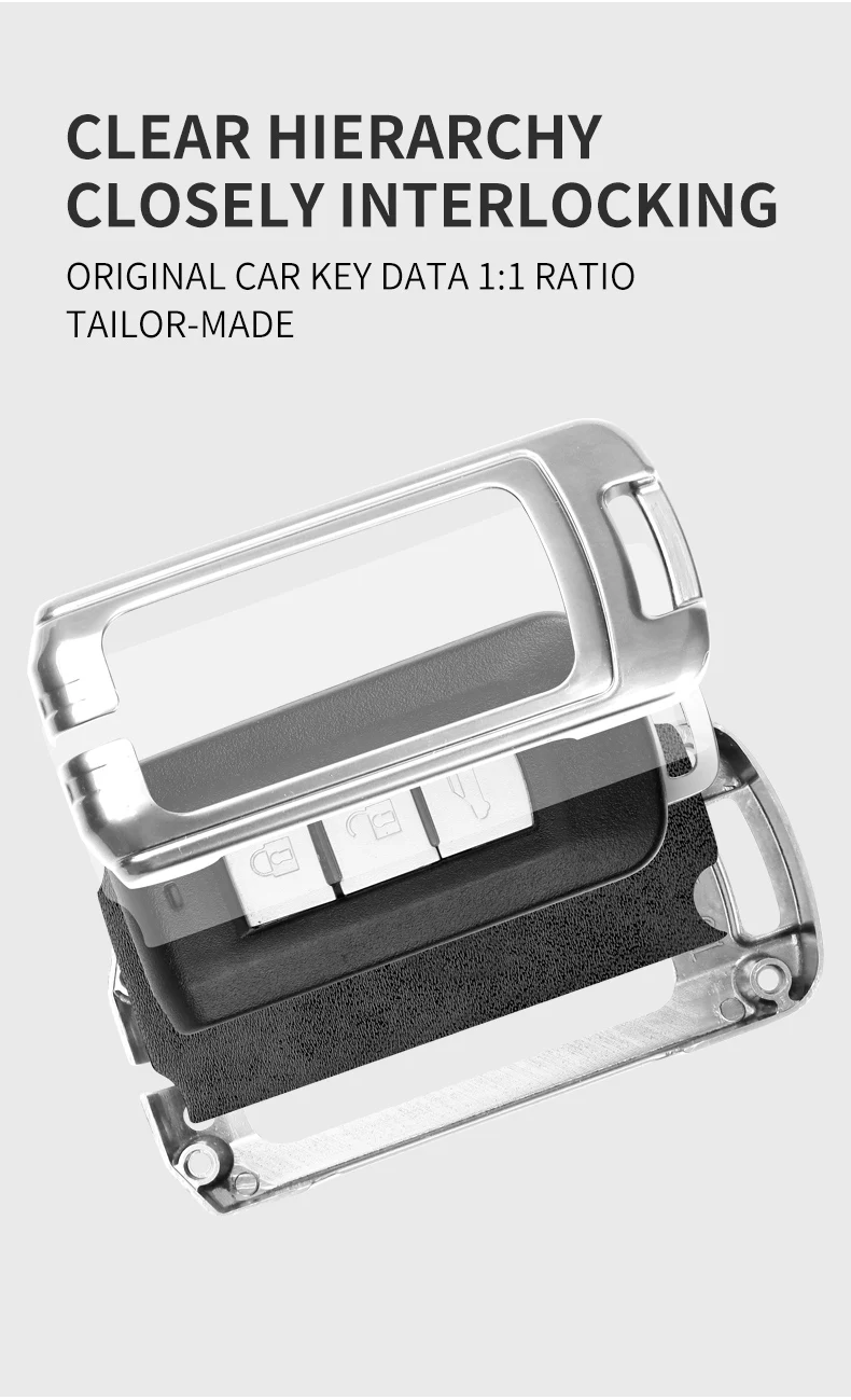 Custodia per chiave auto intelligente in pelle di metallo per Mitsubishi Outlander 3 ASX Colt Lancer 10 EX Grandis Pajero Sport Protector Fob - S5cc053ed4d014095b123ef550bfafbc9s