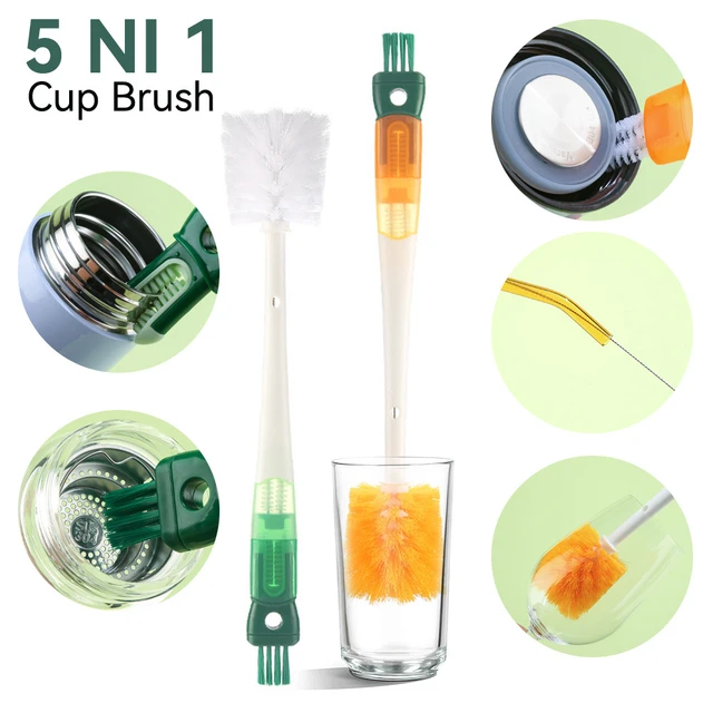 5 In 1 Cup Cleaning Brush Bottle Gap Cleaner Brush Cup Crevice Cleaning  Water Bottles Clean