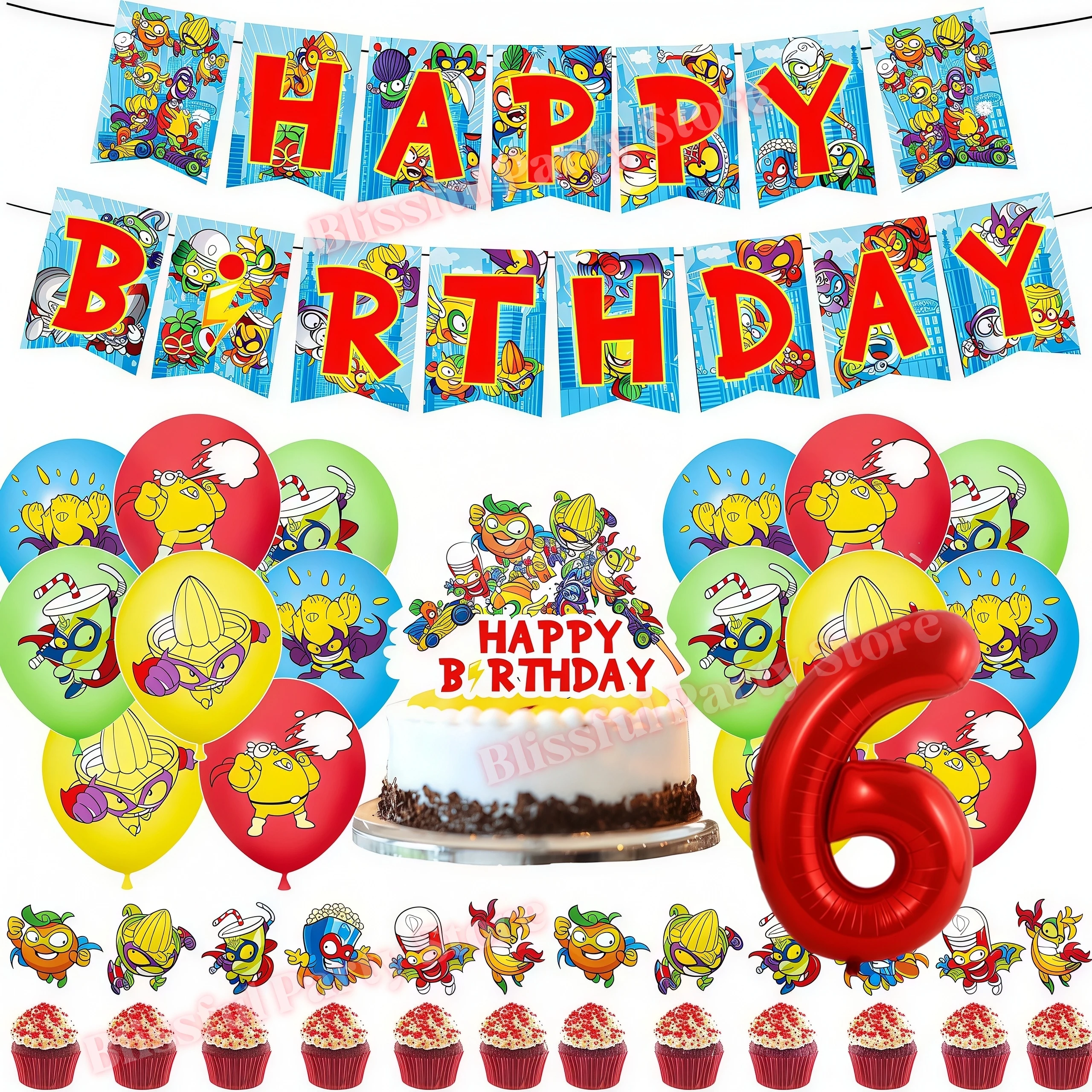 Superthings Themen-Geburtstagsparty-Dekoration Superzings Spielballons Tortendekoration Hintergrund Partyzubehör Babyparty-Geschenk – Detail 22
